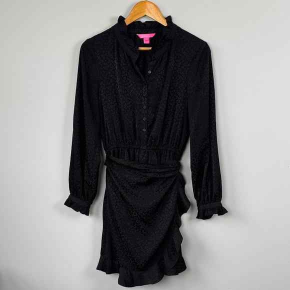 Lilly Pulitzer Dresses & Skirts - Lilly Pulitzer Abriana Faux Wrap Dress. Onyx. Size 6.
